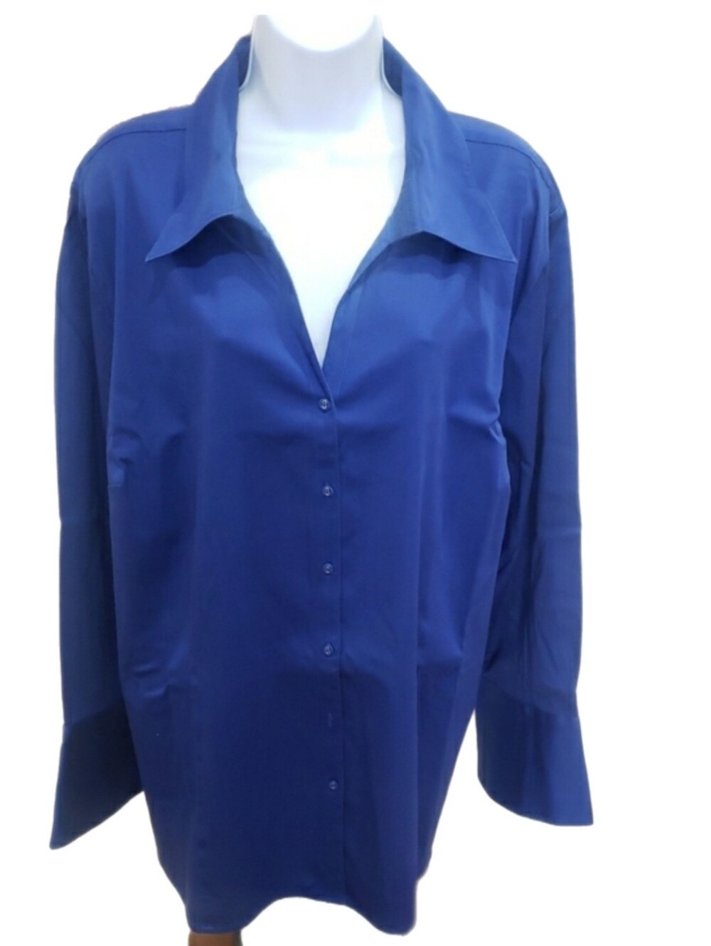 Lane Bryant Royal Blue Button-Down Shirt, Size 26-28